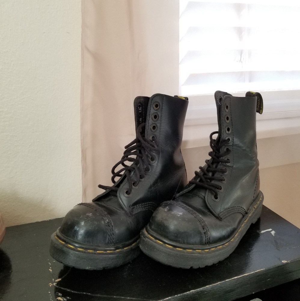 Vintage steel toe Dr Martens boots